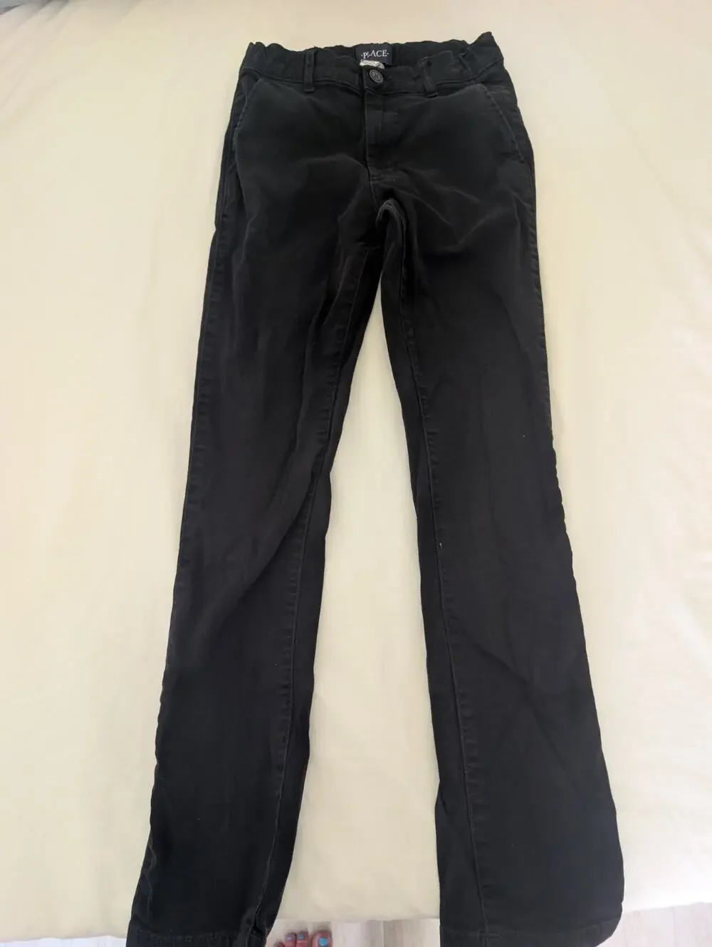 The Children’s Place Boys Black Slim Fit Stretch Chino Pants Size 14 adjustable